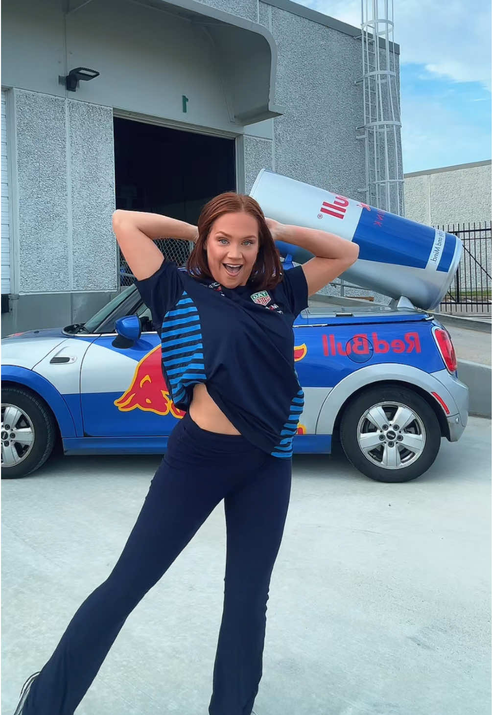 TikTok post by @kam.thedancer for Red Bull. Caption reads: been touring stateside in the @Red Bull USA mini....