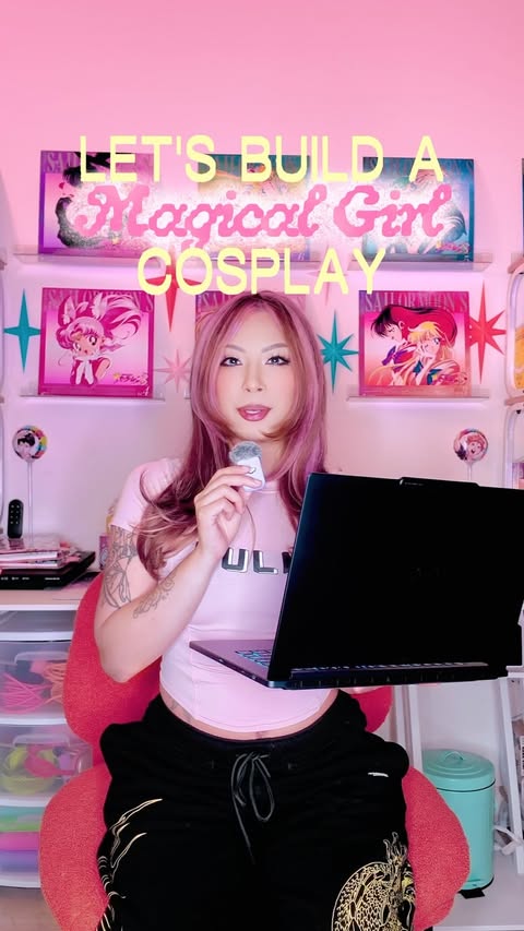 Instagram post by @pikahoshii for Lenovo Legion. Caption reads: [...] own mech x magical girl cosplay with....