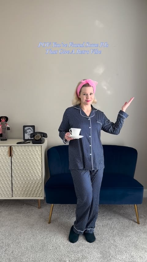 Instagram post by @mrslovelyvintage for Ekouaer. Caption reads: [...] ✨ Pjs kindly gifted from @ekouaerofficial .....