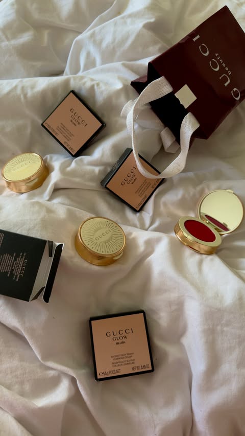 Instagram post by @krystal.wasike for Gucci Beauty. Caption reads: [...] | day four - *gifted product - #blush....