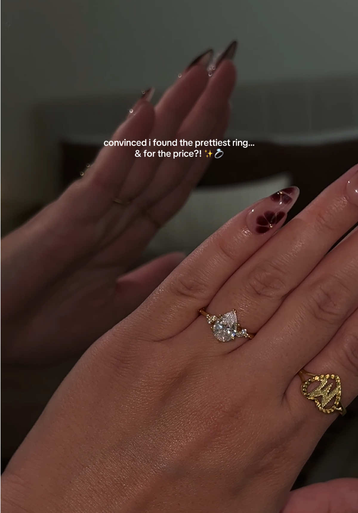 TikTok post by @maiaglowss for EAMTI Jewelry. Caption reads: [...] #goldjewelry #cubiczirconia @EAMTI Jewelry.
