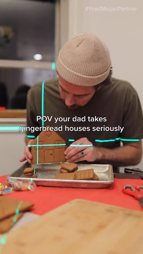 Instagram post by @thejurgys for Fred Meyer. Caption reads: [...] got these gingerbread house kits from....