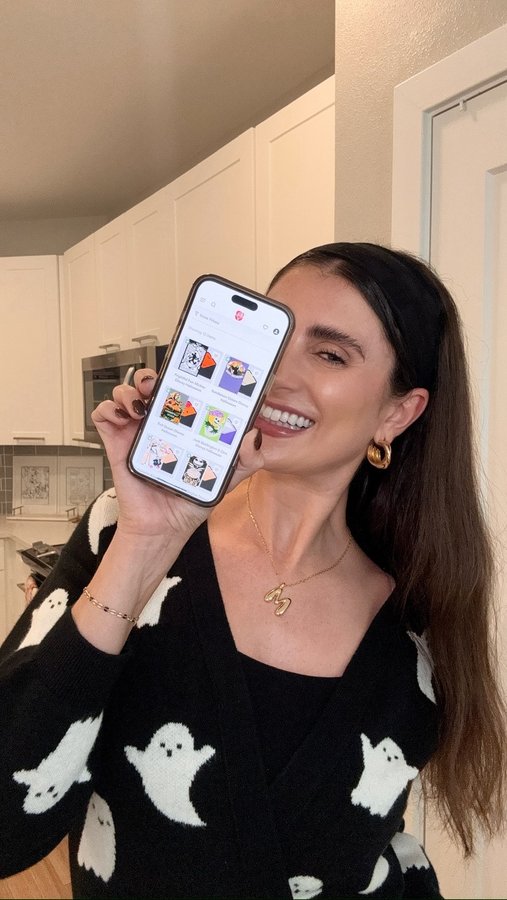 Instagram post by @mkm.magic for American Greetings. Caption reads: [...] out the Disney Creatacards by American....