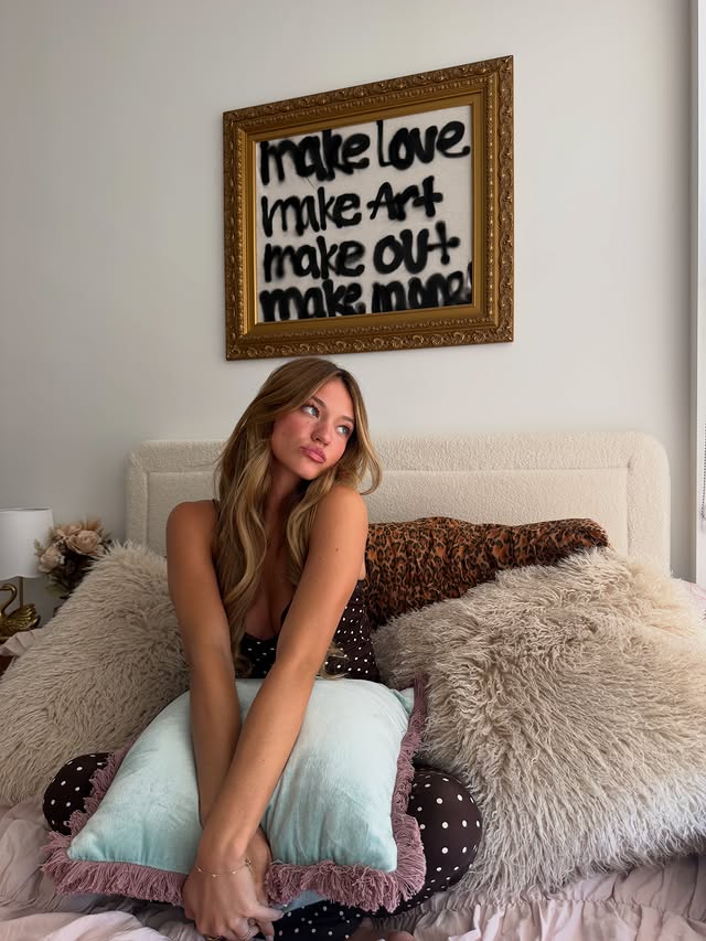 Instagram post by @khloee_reese for Windsor Store. Caption reads: [...] living in my new fav pjs 🤎🌟 @windsorstore....