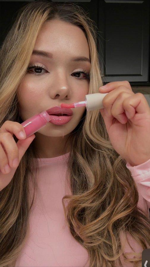 Instagram post by @maftunamirlan for Karuna Skin. Caption reads: very beautiful lipsticks, without a sticky....