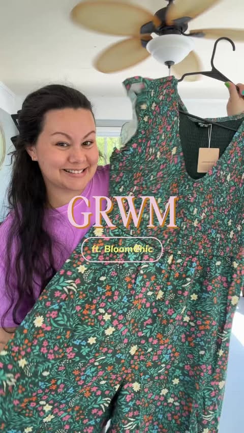Instagram post by @jayleneaubrey for BloomChic. Caption reads: [...] jumpsuit, earrings + purse all from....
