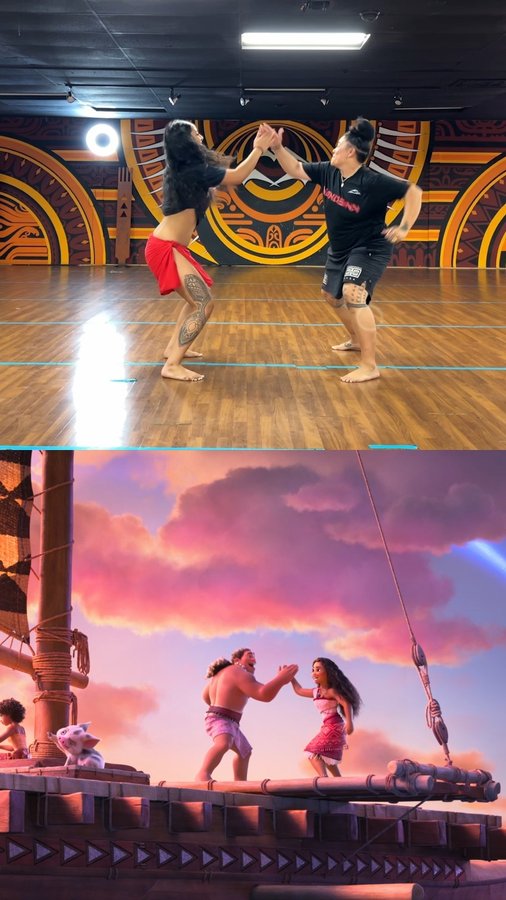 Instagram post by @tiana_nonosina for Disney Animation. Caption reads: What can be better than #Moana2 on @disneyplus!....