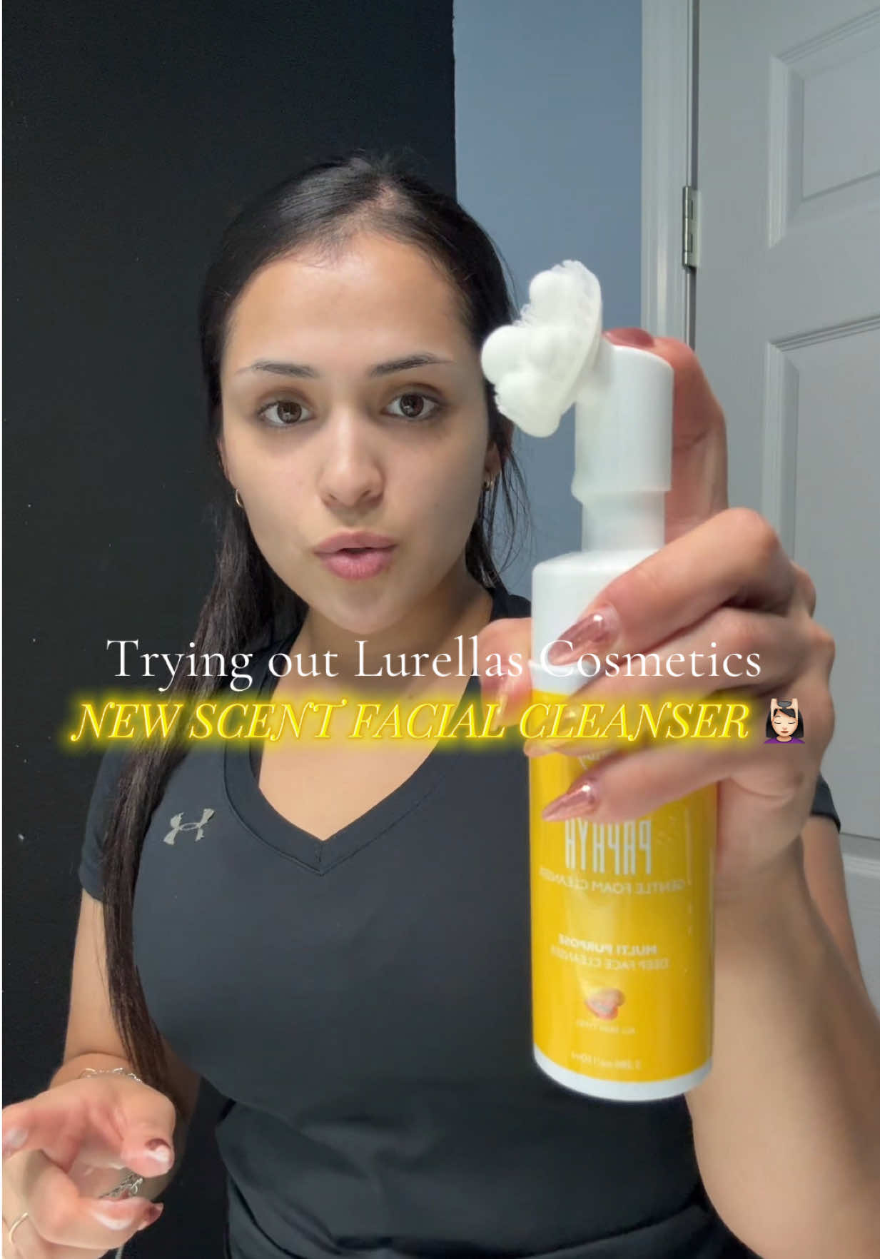 TikTok post by @pinche.selene for Lurella Cosmetics. Caption reads: [...] your face cleansiieee Hunniiies 🤭....