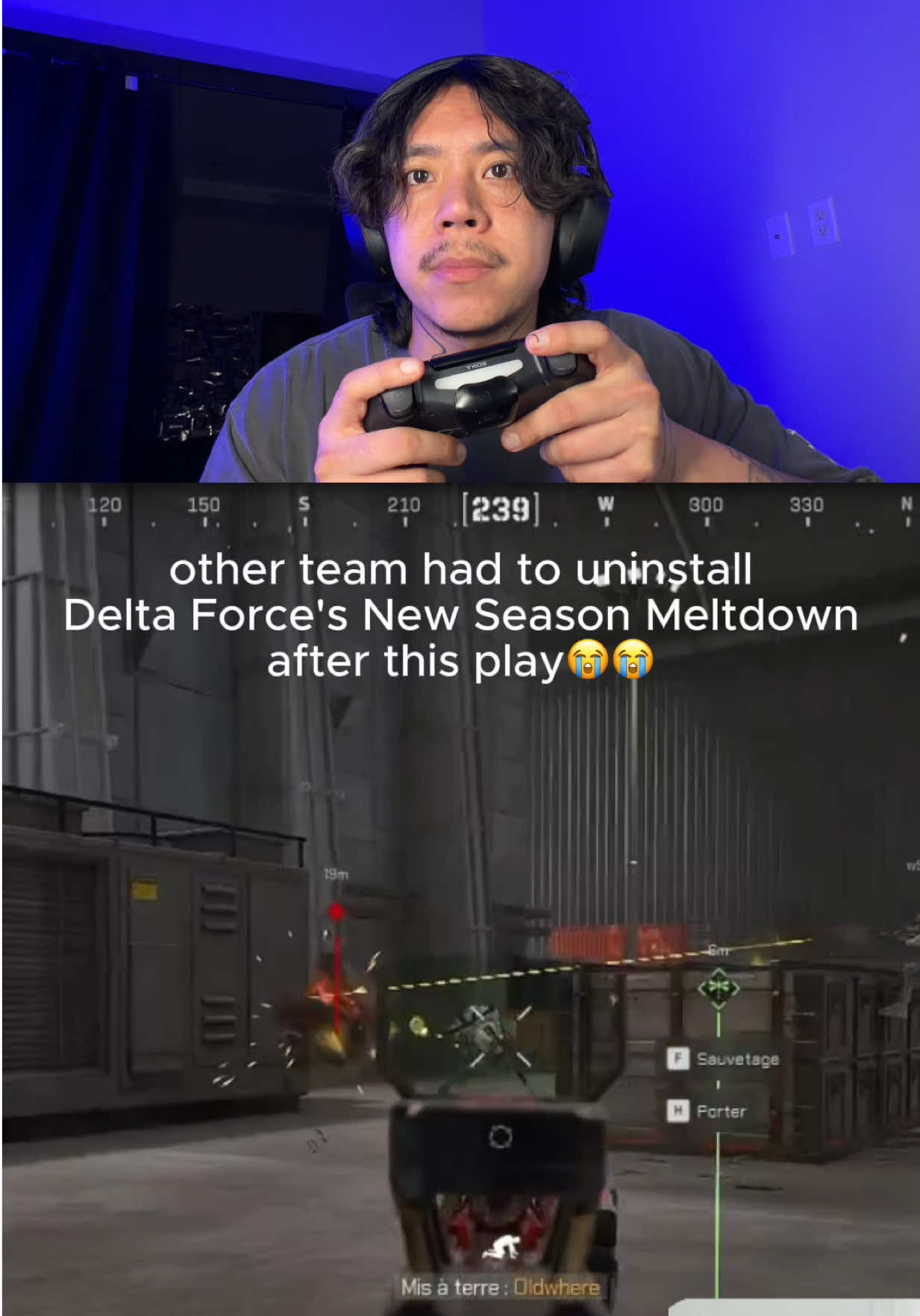TikTok post by @theshluvfamily for Delta Force. Caption reads: [...] got streamers like ZywOo goin crazy😭....