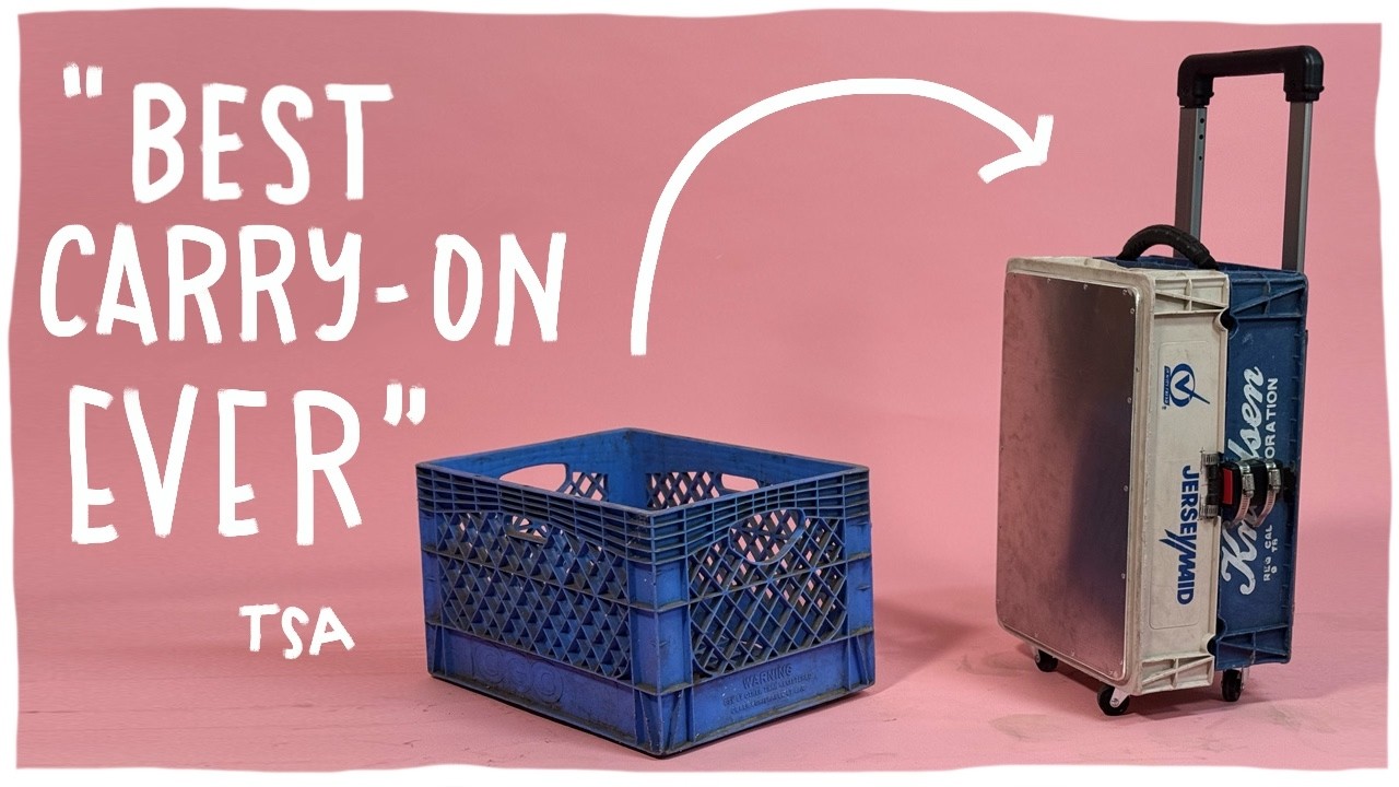 YouTube post by @laurakampf for Lincoln Electric. Caption reads: A Carry On Suitcase Made From Trash (ONE DAY....