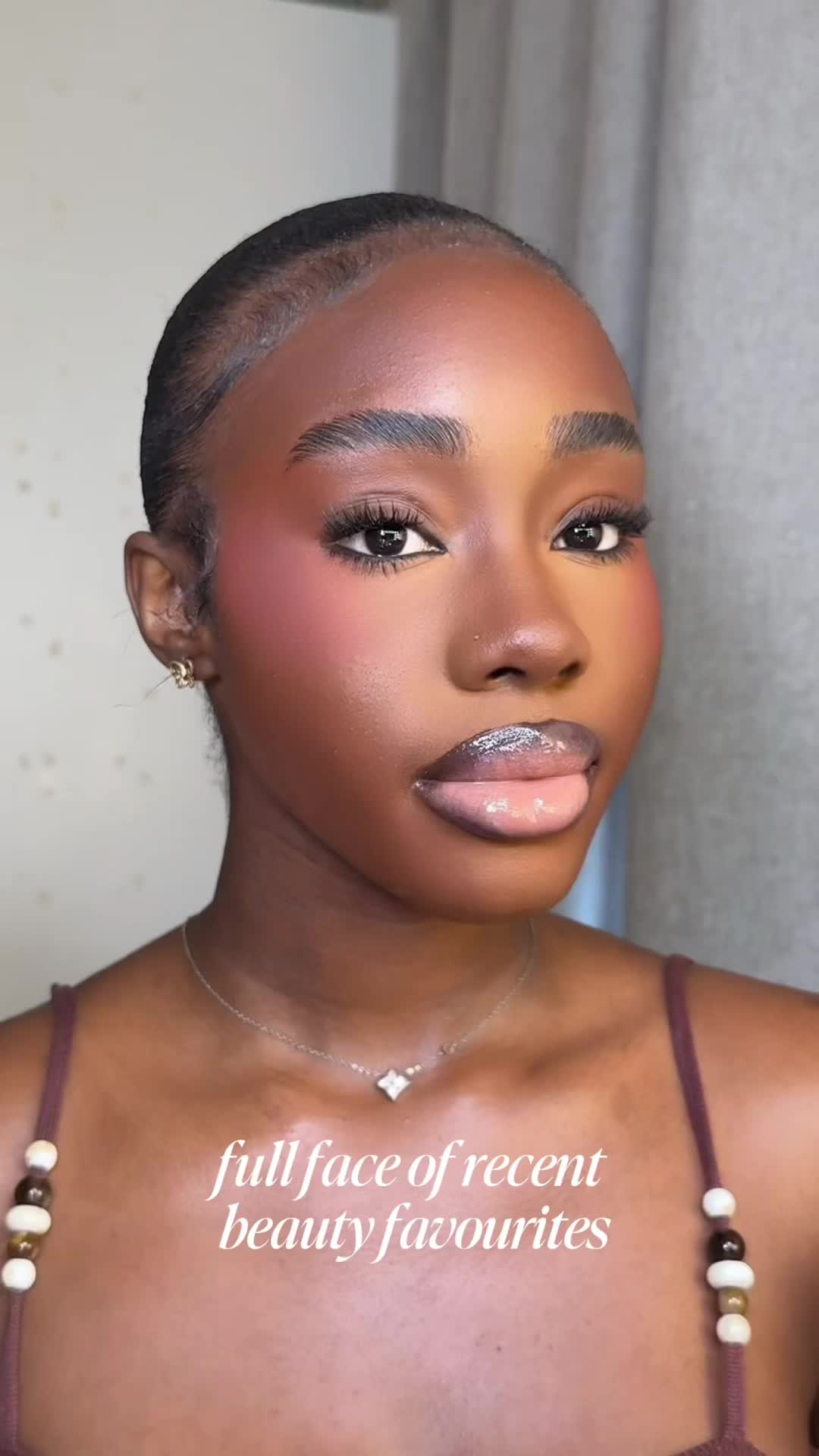 TikTok post by @amariah.lawal for Jecca Blac. Caption reads: [...] recent launches 🤎 products used: • @Jecca....