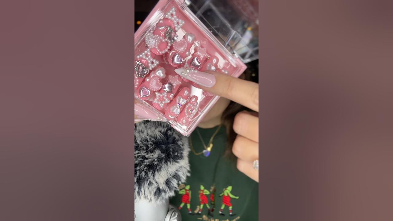YouTube post by @BESTLIFEBYBROOKEASMR for Javy Coffee. Caption reads: New press on nails I made ASMR 💅🏼 #pressonnails....
