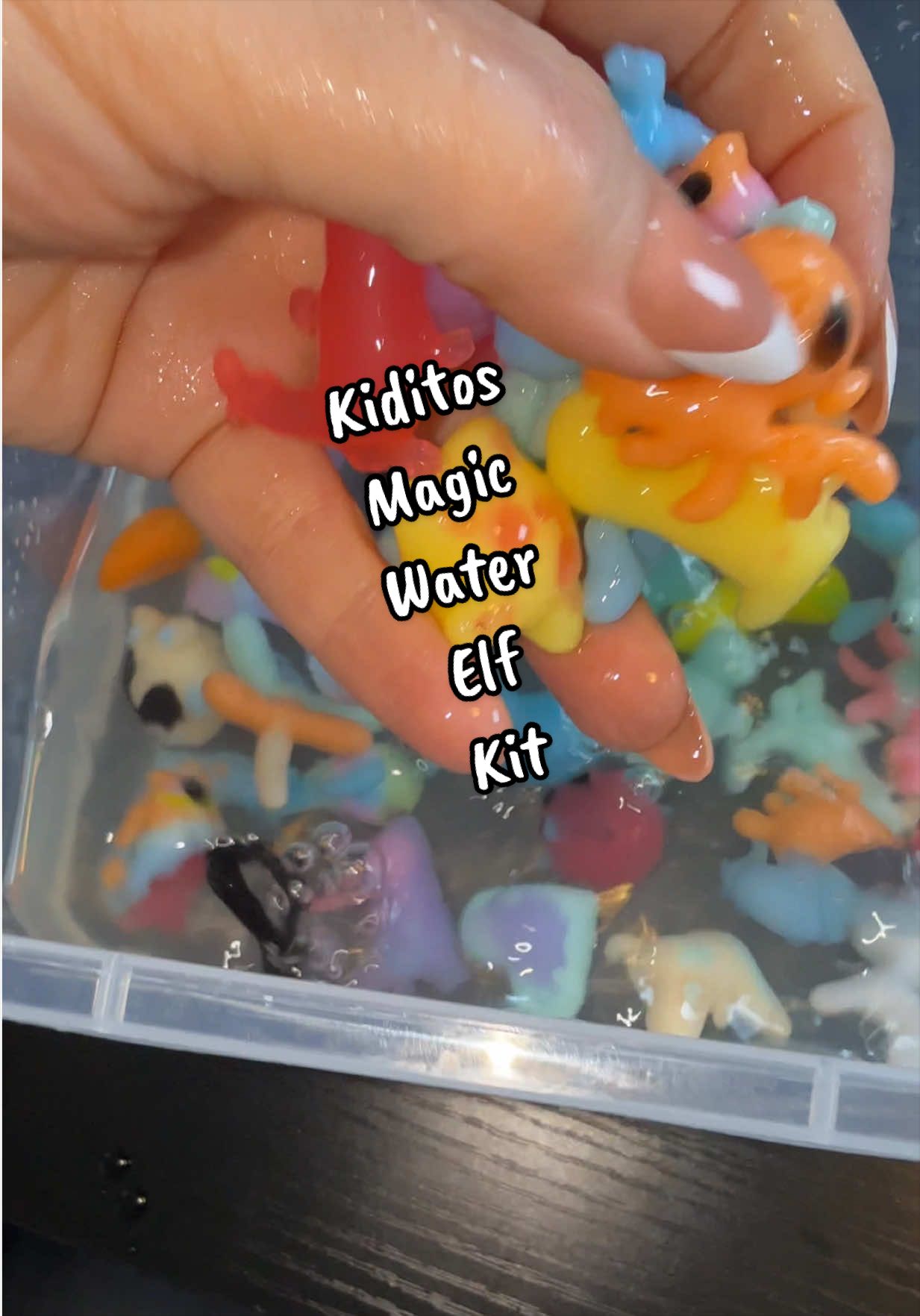 TikTok post by @thatnaynaygirl for Kiditos. Caption reads: #kiditos #magicwaterelfkit #kidsactivity [...].