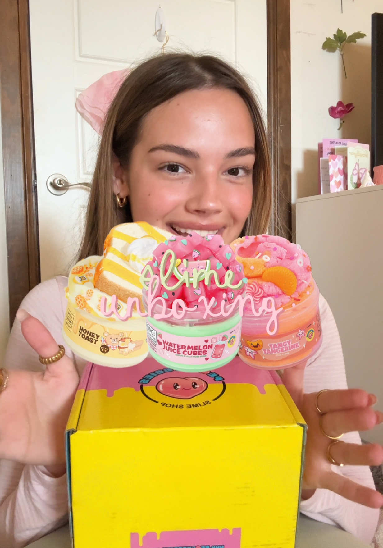 TikTok post by @malloryfig for Peachybbies. Caption reads: [...] is the best scent😚🍡 #slime #asmr....