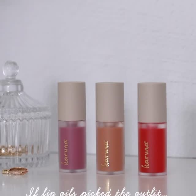 Instagram post by @dailykongfidence for Karuna Skin. Caption reads: Which @karunaskin lip oil are we wearing today:....