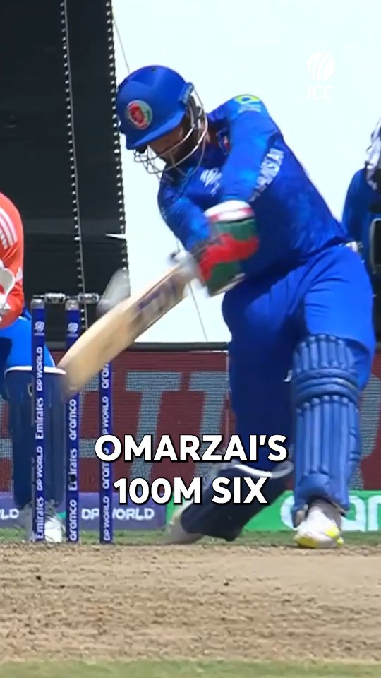 Instagram post by @azmatullahomarzai9 for ICC T20 World Cup. Caption reads: That's large from Azmatullah Omarzai 😮

#cricket....