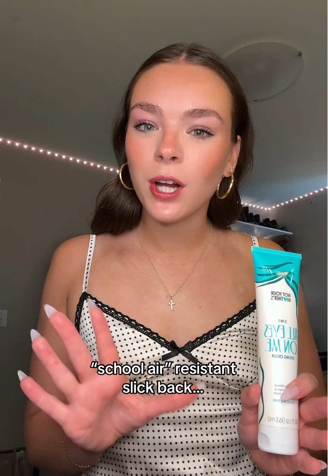 TikTok post by @kendallmaynard25 for Not Your Mother's. Caption reads: a slick back has never been so easy with @Not Your....