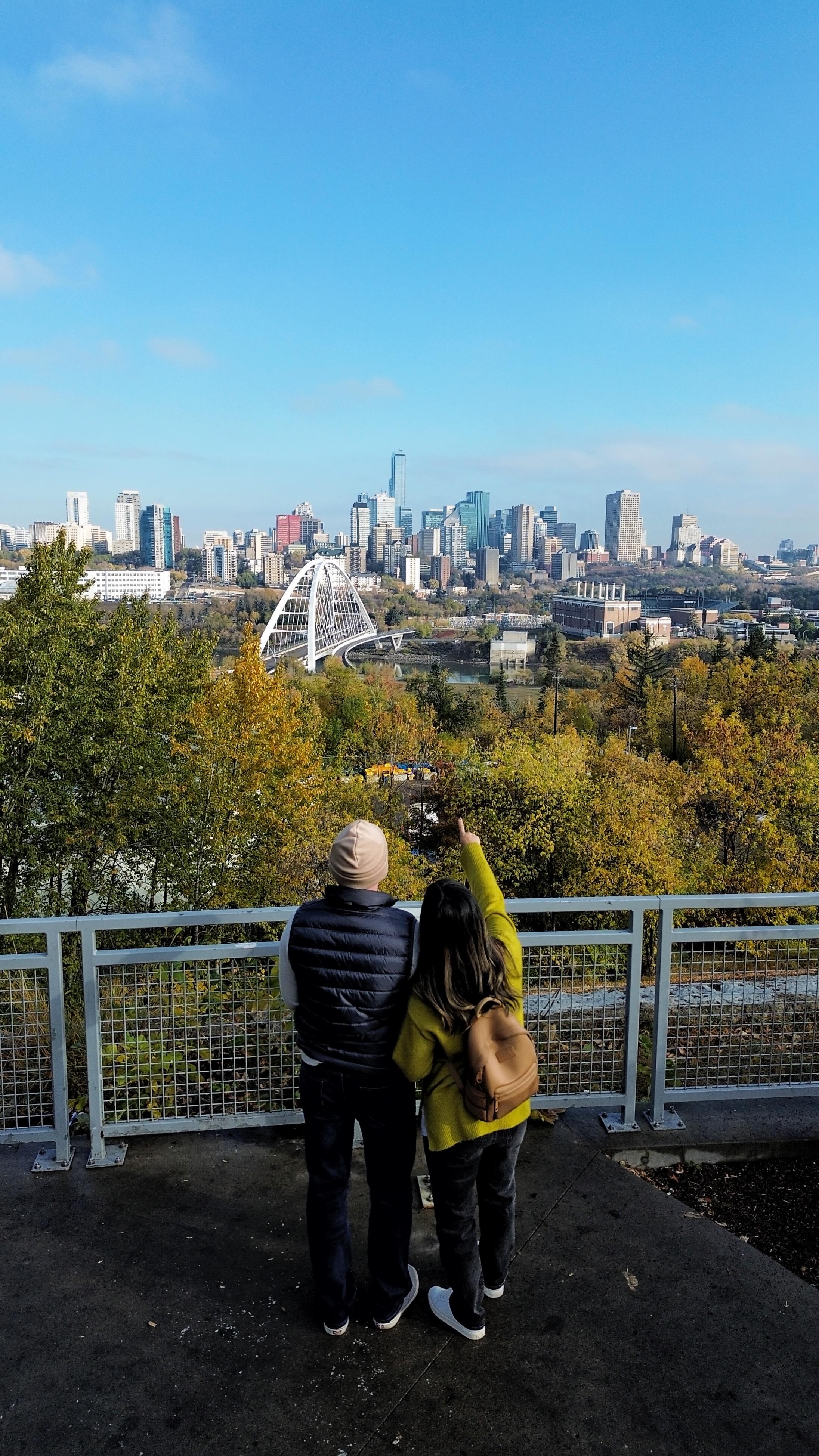 Instagram post by @edmontons_best_hotels for Travel Alberta. Caption reads: [AD] 10+ REASONS EDMONTON IS A TOP 10 CITY ✈️🇨🇦....