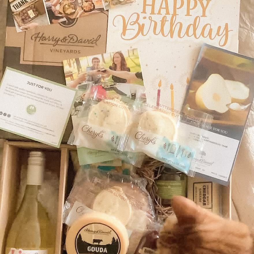 Instagram post by @kate_romanoff for Harry & David. Caption reads: Let’s celebrate June birthdays the delicious....