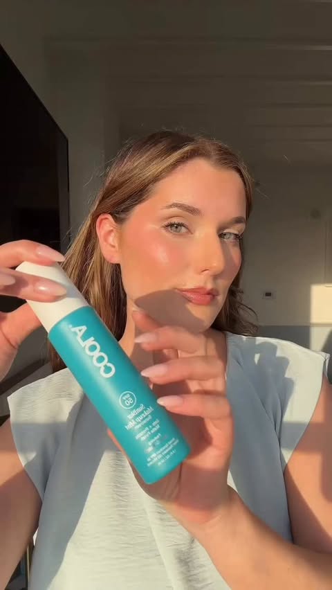 Instagram post by an influencer for COOLA. Caption reads: grwm in miami with @coola in one min !!! velvety....