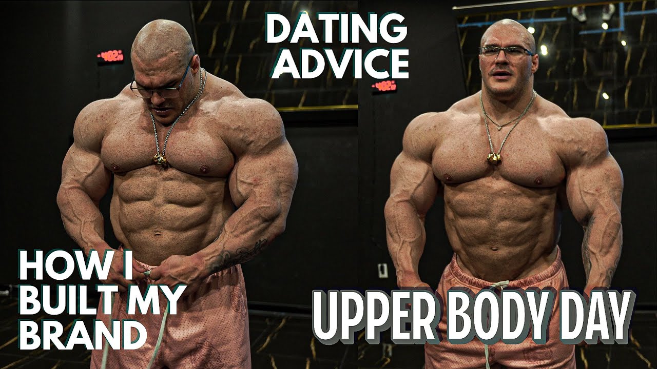 YouTube post by @NickWalker39 for Megafit Meals. Caption reads: Upper Body Day | How I Built My Brand | Dating....