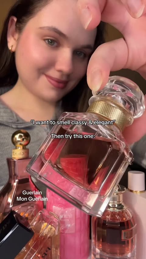 Instagram post by @finnolyaa for Guerlain. Caption reads: Guerlain Mon Guerlain is one of the most elegant....