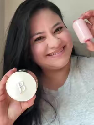 TikTok post by @karol.karinac for Banila Co USA. Caption reads: [...] makeup bag. 💕 @BANILA CO GLOBAL....