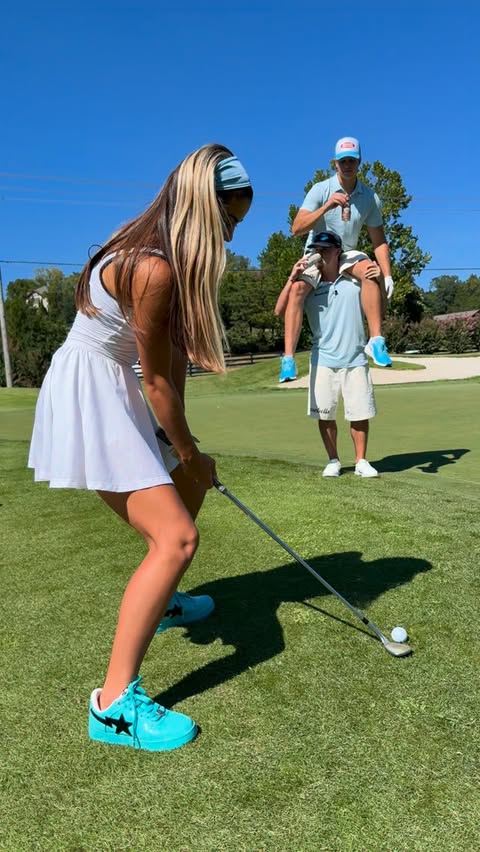 Instagram post by @gabbygolfgirl for Barebells Functional Foods. Caption reads: I said trust me on this shot. Protein courtesy of....