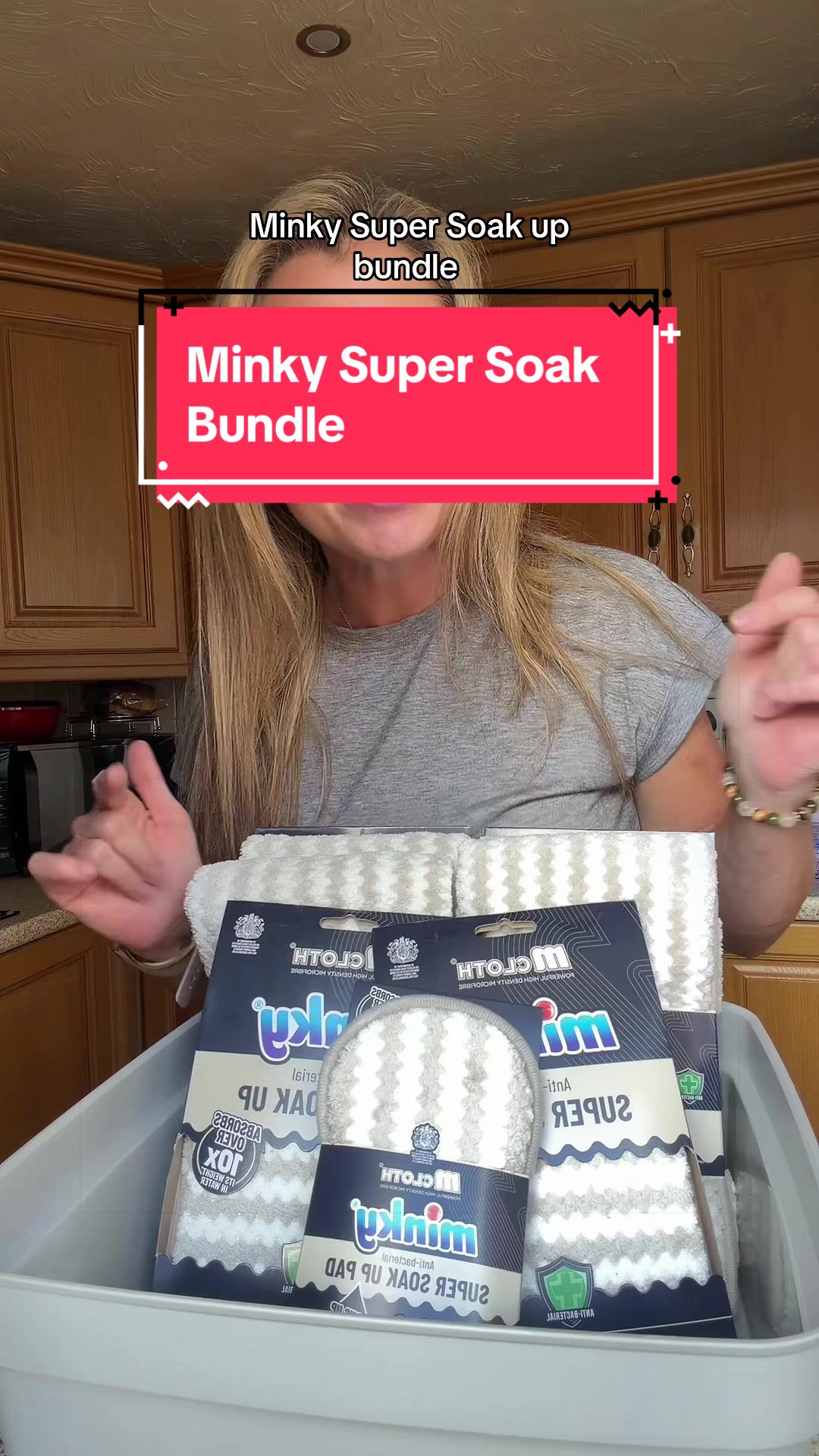 TikTok post by @nikks381 for Minky Homecare. Caption reads: [...] up bundle is one of my favourites! @Minky....