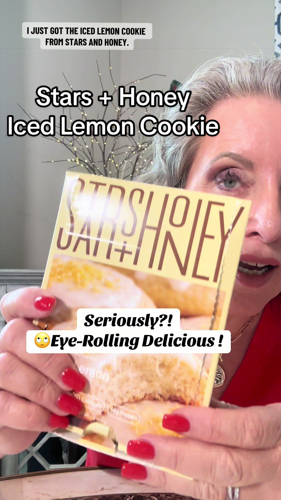 TikTok post by @suziserene for Stars + Honey. Caption reads: Stars and Honey’s newest flavor is a lemon lovers....