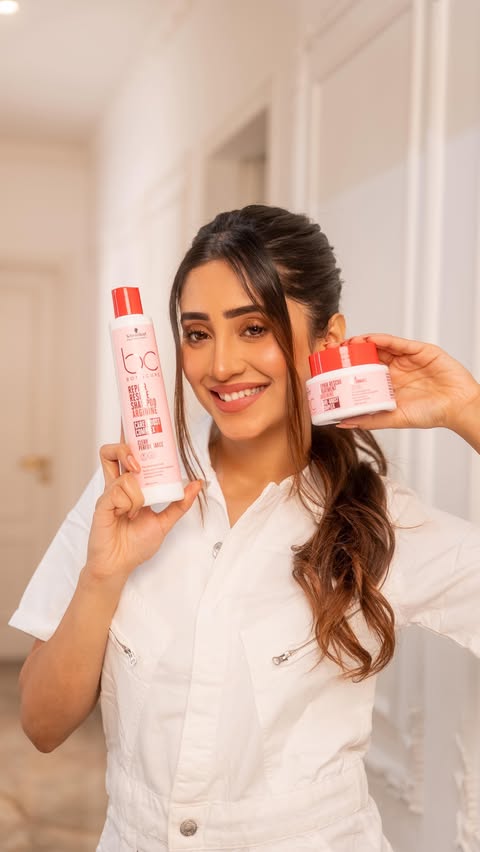 Instagram post by @shivangijoshi18 for Schwarzkopf Professional. Caption reads: [...] Rescue shampoo and treatment mask by....