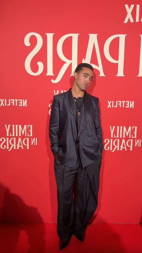 Instagram post by @notaminenot for Zalando. Caption reads: We went to the Emily in Paris premiere with....