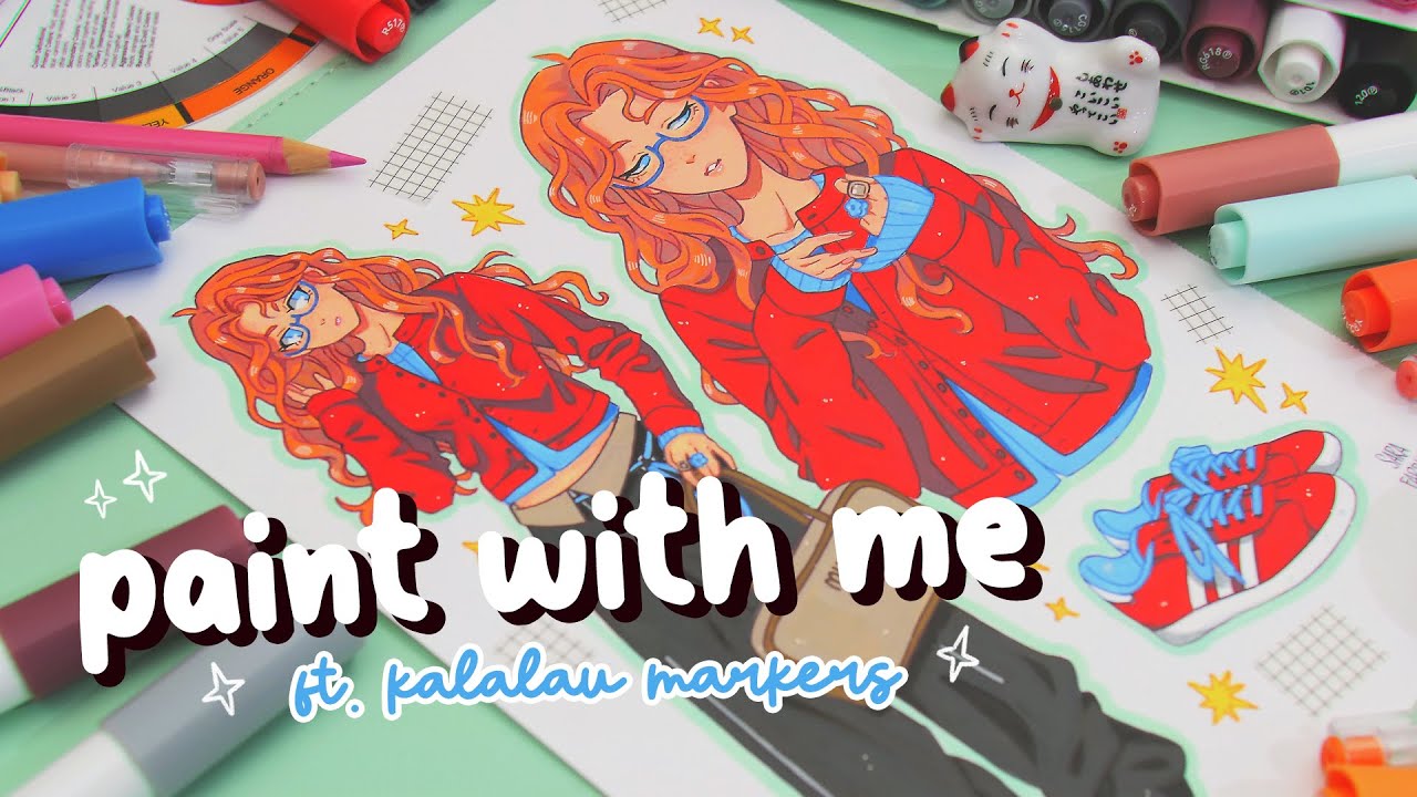 YouTube post by @SaraFabrizi for Ohuhu. Caption reads: ⭐️ trying out new markers! // ohuhu kalalau....