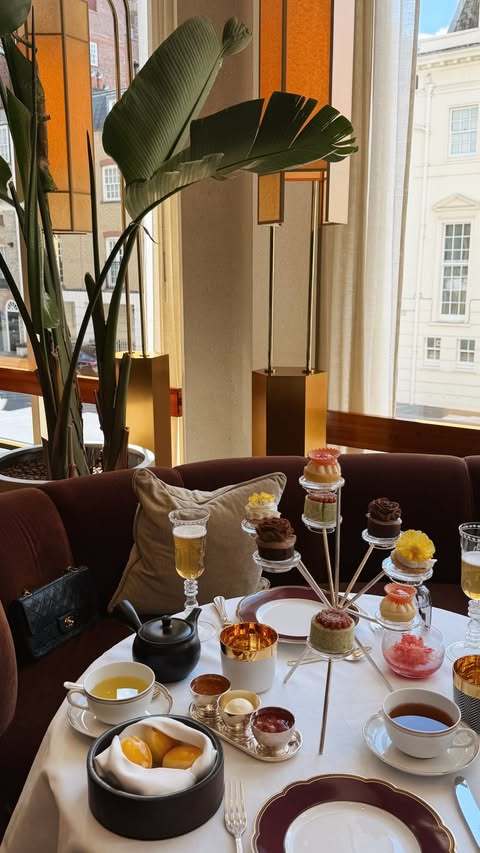 Instagram post by @ladywhobrunches for Rosewood Hotels & Resorts. Caption reads: London’s award winning afternoon tea ✨ Jacqueline....