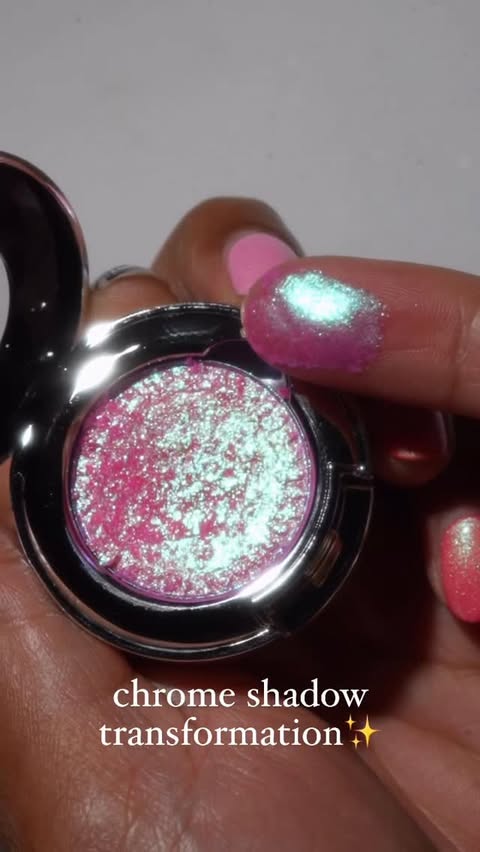 Instagram post by @glamsmitty for CBeautyMall. Caption reads: chrome shadow transformation✨ starlight city from....