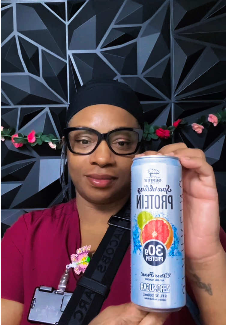 TikTok post by @kechia321 for Genius Gourmet. Caption reads: @Genius Gourmet Genius Sparkling Energy Drink!....