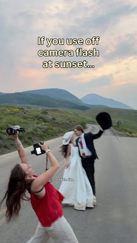 Instagram post by @chasingsunsetsllc for Godox. Caption reads: [...] more about flash, we’ve partnered with Godox....