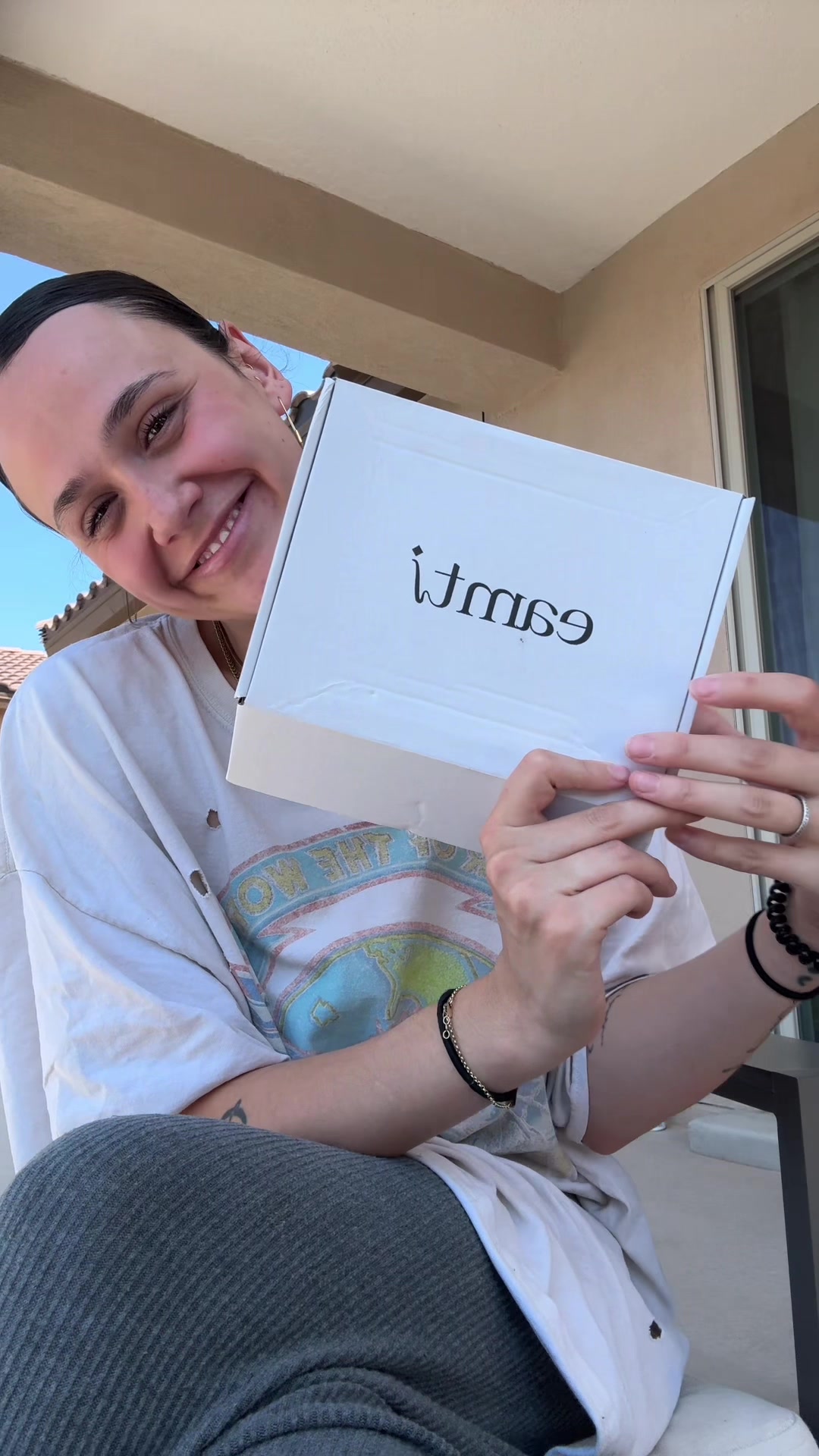 TikTok post by @kampatts for EAMTI Jewelry. Caption reads: First impression of @EAMTI Jewelry? Sold! Use my....
