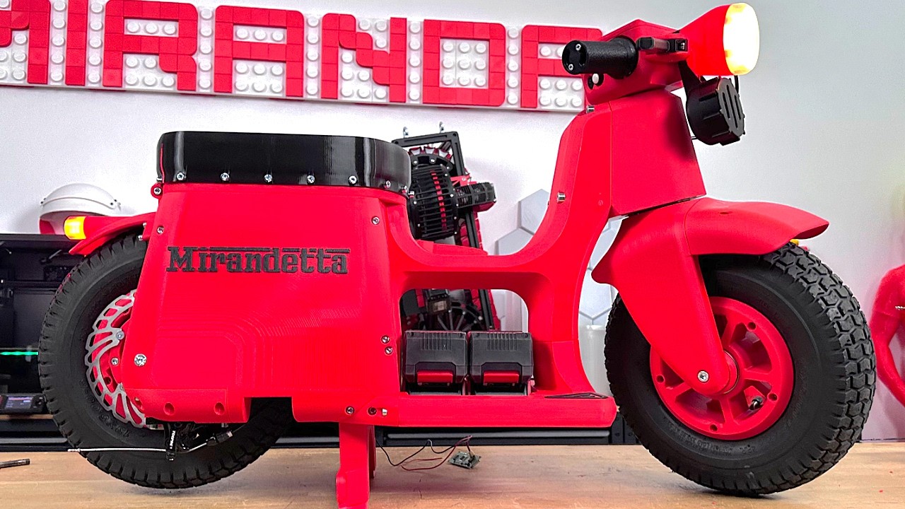 YouTube post by @ivanmirandawastaken for PCBWay3D. Caption reads: I built a 3D printed Mini Motorbike.