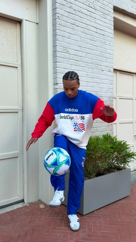 Instagram post by @bypierree for JD Sports. Caption reads: [...] US ‘94 pack available @jdsportsus....