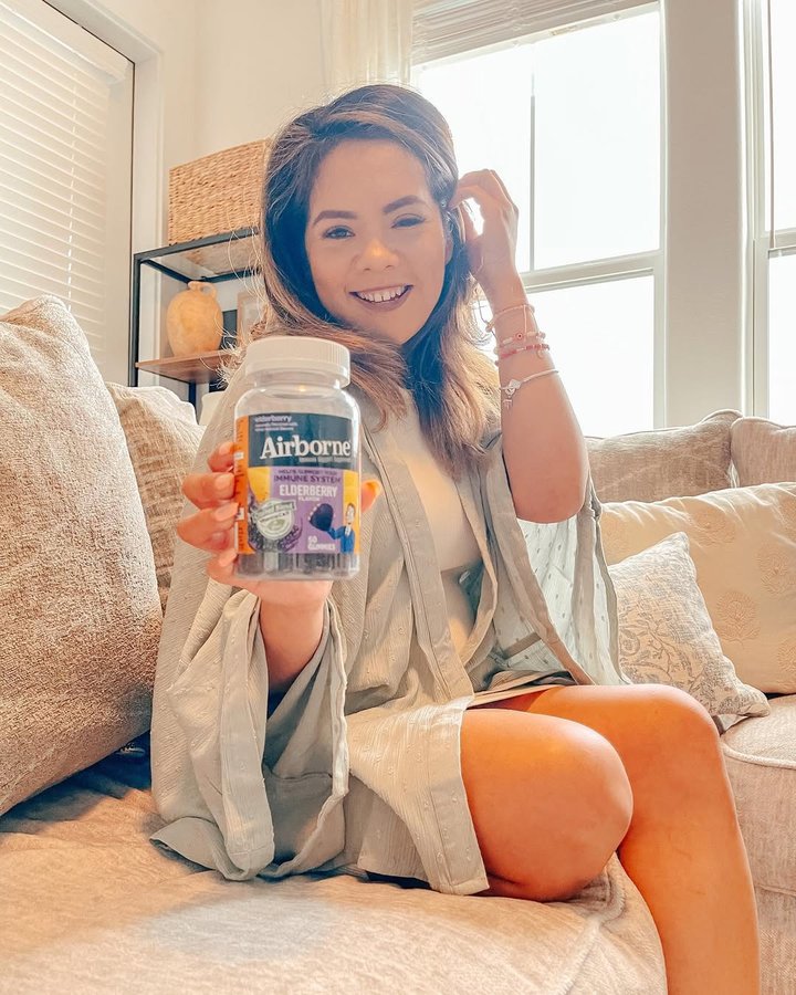 Instagram post by @crazymely for Airborne. Caption reads: To have my immune system on point I use the best....