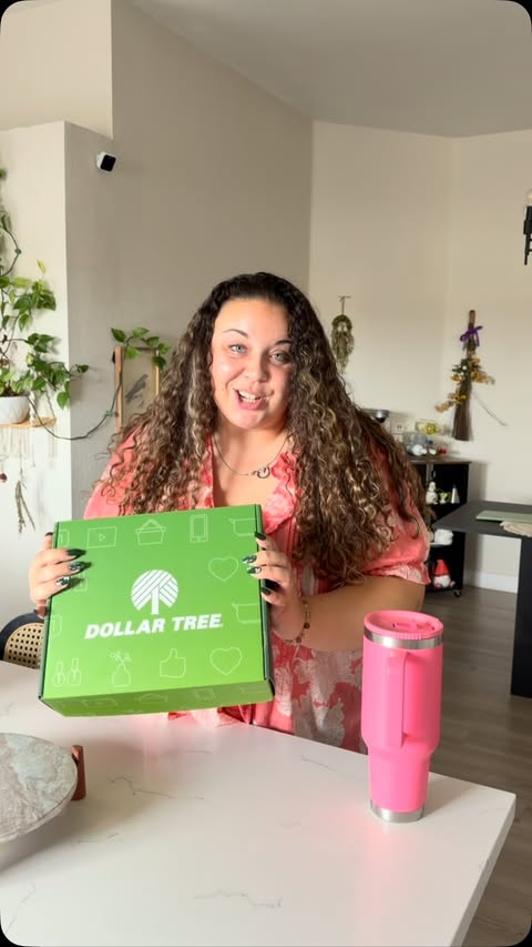 Instagram post by @peachyyymaddii for Dollar Tree. Caption reads: DOLLAR TREE SENT ME PR✨💚😛👏🏼 @dollartree [...].