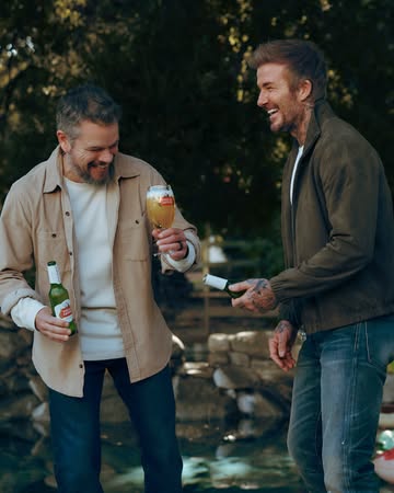 Instagram post by @davidbeckham for Stella Artois. Caption reads: My long lost twin brother 😁 That right foot….....