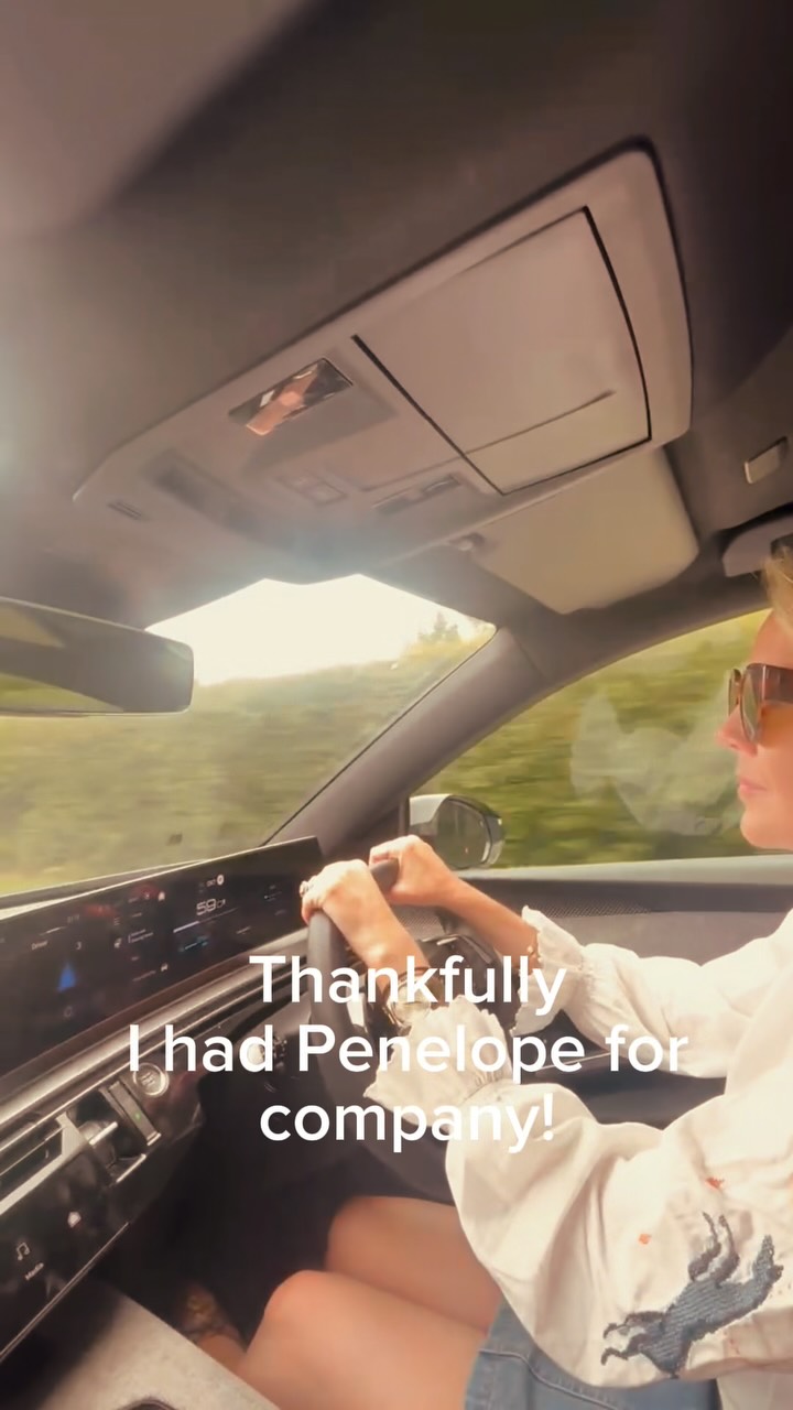 Instagram post by @francescarowanplowden for Peugeot. Caption reads: Thank goodness for Penelope the @peugeot . When I....
