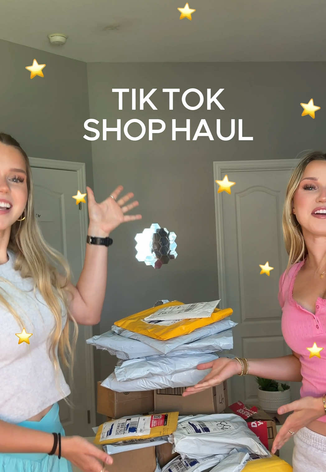 TikTok post by @kateandkailey for It's A 10 Haircare. Caption reads: many more hauls to come!!! :) 🫶🏻 #tiktokshop....
