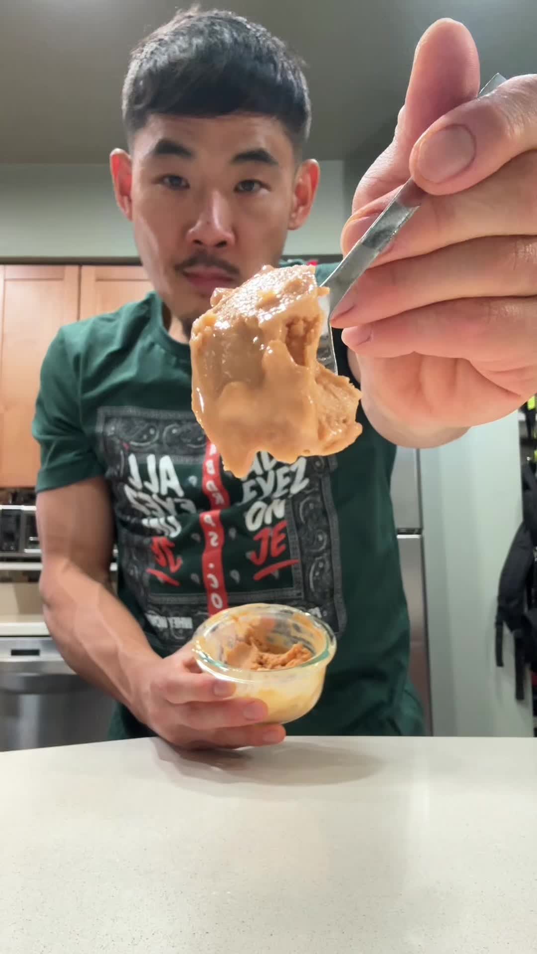 TikTok post by @alleyezonje for Cuisinart. Caption reads: High-protein ice cream that tastes like real....