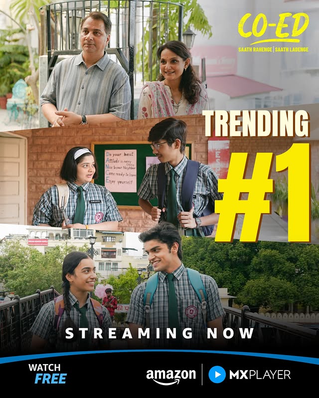 Instagram post by @vedantsinha0218 for MX Player. Caption reads: CO-ED ke saath nostalgia ka full attendance lag....