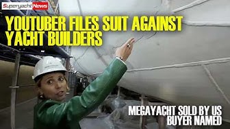 YouTube post by @YachtReport for WeTransfer. Caption reads: YOUTUBE Channel Files Suit Against Yacht Builder!....