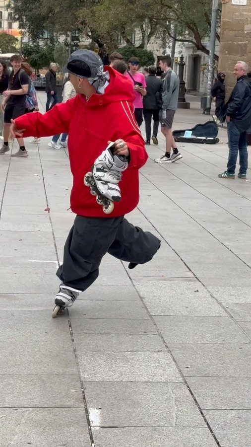 Instagram post by @nicola_torelli for Powerslide. Caption reads: 🦩
🤳 @danatws 
.
.
Powered by @locoskates.shop....