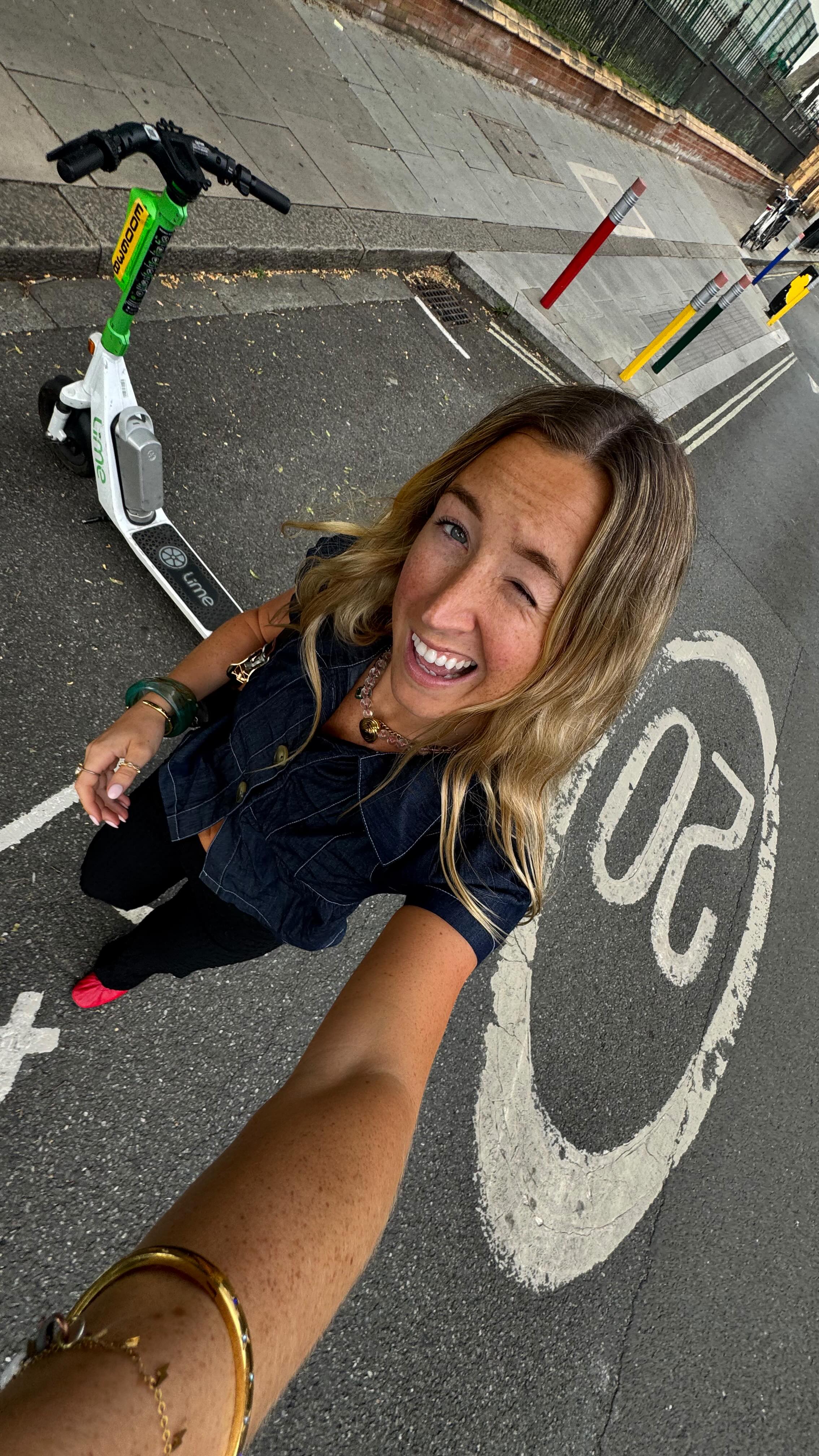 Instagram post by @alexandrabrown__ for Estrid. Caption reads: I thought to myself okay first day back and I’m....